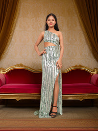 One-Shoulder Sequin Maxi Party Dress by Shreekama