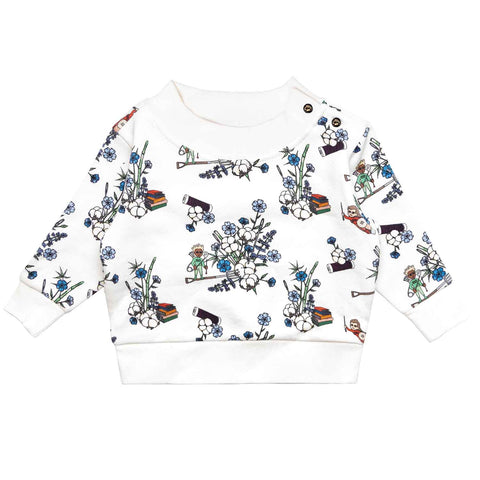 White Floral Baby Sweatshirt