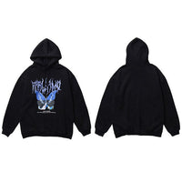 Men Hip Hop Hoodie Sweatshirt Butterfly Streetwear Harajuku Hoodie Pullover Oversized Autumn Cotton Hoodie HipHop Loose