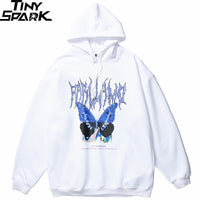Men Hip Hop Hoodie Sweatshirt Butterfly Streetwear Harajuku Hoodie Pullover Oversized Autumn Cotton Hoodie HipHop Loose