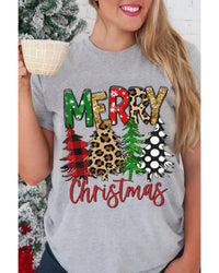 NNEDSZ Azura Exchange Christmas Tree Pattern Crew Neck Graphic Tee - 2XL