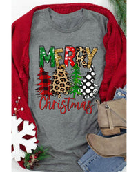 NNEDSZ Azura Exchange Christmas Tree Pattern Crew Neck Graphic Tee - 2XL