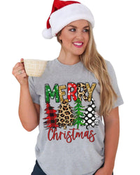 NNEDSZ Azura Exchange Christmas Tree Pattern Crew Neck Graphic Tee - 2XL