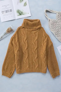 Cable Knit Handmade Turtleneck Sweater