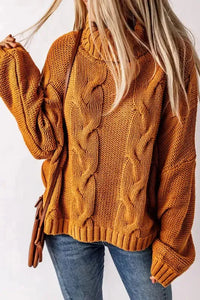 Cable Knit Handmade Turtleneck Sweater