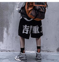Techwear Style Print Hip Hop Pants Men 2020 Summer Streetwear Loose Cargo Shorts Cotton Jogger Streetpants Black