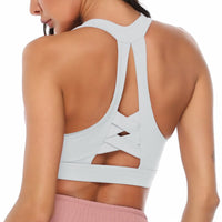 Solid Yoga Gym Bras Sports Push Up Stretchy Breathable Crop Top Running Straining Vest Fitness Underwear Top Fashion Fitness Bra